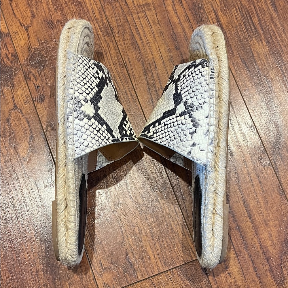 COACH Women's Black and Cream Espadrille Snakeskin Patterned Sandals - Picture 5 of 5